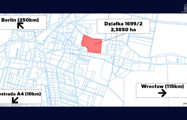 Atrakcyjny teren inwestycyjny położony w miejscowości Gromadka, powiat bolesławiecki na Dolnym Śląsku, działka nr 1699/2 obręb nr 2 Gromadka, o powierzchni 2,3850 ha tj.23850 m2.