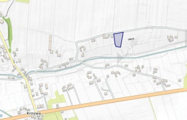 Działka Gmina: Chojnów w Krzywej Nr 186/4 – pow 2623 m2